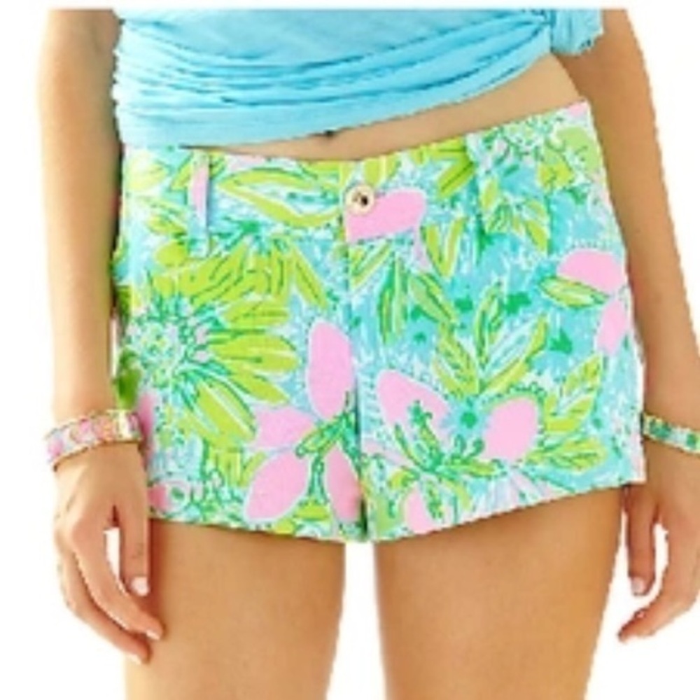 🇪🇸🥑Lilly Pulitzer 3" Callahan Short | pink green tropical | preppy classic